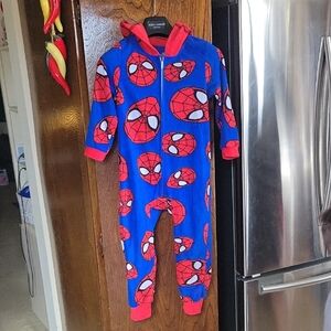 Kids Blue and Red Spider-Themed One Piece
